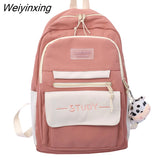 Weiyinxing Travel Waterproof Book Bags Trendy Red Women Student Kawaii Laptop School Bag Female Fashion Lady College Backpack Cute New