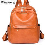 Weiyinxing Quality Leisure Shoulder Bag Sac A Dos Vintage Backpack Female Pu Leather Bag Women's Backpack Fashion School Bag for Girls