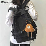 Weiyinxing Cute Women Corduroy Backpack Schoolbag For Teenage Girls Boys Book Laptop Rucksack Mochila Female Travel Schoolbag