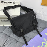 Weiyinxing Large Capacity Casual Fashion Single Shoulder Bag Korean Teenagers Multiple Pockets Book Bag Nylon Waterproof Travel Bag