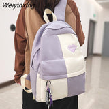 Weiyinxing Cute Waterproof College Bag Girl Travel Student Backpack Fashion Leisure Female Book Backpack Laptop Women Nylon School Bag