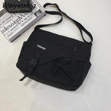 Weiyinxing Diagonal Crossbody Bags for Women Nylon Messenger Bag Youth Girl Boy Canvas Handbag Shoulder Bag Schoolbag Pack Bolsas