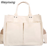 Weiyinxing Color Canvas Casual Handbag Crossbody Bags for Women Fashion Shopper Simple Shoulder Bag Ladies Totes Messenger Bag Bolsas