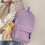 Weiyinxing Women Laptop Purple College Bag Lady Kawaii Nylon Book Backpack Fashion Cute Girl Travel Bag Cool Female School Backpacks