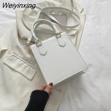 Weiyinxing Pu Leather Crossbody Bags For Women Fashion Designer Handbags Ladies Shoulder Bag Square Small Top Handle Bags