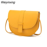 Weiyinxing Women Purse Shell Shoulder Messenger Bag PU Leather Fashion Solid Yellow Black Crossbody Bag Bolsas Ladies Phone Purse