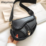 Weiyinxing Women's Saddle Bag 2023 Trend Clutches Female Shoulder Crossbody Bags Leather Ladies Hand Bags Fashion Luxury Designer Handbag