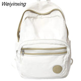 Weiyinxing New Girl Canvas Travel School Bag Cool Lady Student Backpack Female Kawaii College Backpack Trendy Women Laptop Book Bag