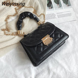 Weiyinxing Women's Handbag Fashion Tote Sewing Rhombus Thread Shoulder Bag Beige Leather Luxurious Luxury Brand Trend Shoulder Clutch Bag