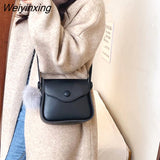 Weiyinxing PU Leather Flap Crossbody Bags for Women 2023 Winter Handbag Solid Color Shoulder Bag Ladies Handbags and Purses