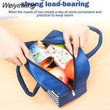 Weiyinxing Lunch Bag Lunch Box Thermal Insulated Canvas Tote Pouch Kids School Dinner Container Travel Picnic Food Storage Bag