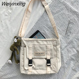 Weiyinxing Classic Simple Messenger Bag Women's South Korea Chic Postman Bag Lady Student Nylon Waterproof Canvas Schoolbag