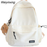 Weiyinxing Female Waterproof School Backpack Women Laptop College Bag Fashion Lady Kawaii Nylon Student Backpack Cute Girl Travel Bags