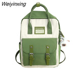 Weiyinxing Women Nylon Backpack Candy Color Waterproof School Bags for Teenagers Girls Patchwork Backpack Female Girl Backpack Laptop Book