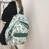 Weiyinxing New Fashion Girl Graffiti Design Bookbag for Teens Backpack Colleg Cute Schoolbag Laptop Rucksack Women Mochila Travel Bag