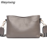 Weiyinxing Fashion Solid Color Cow Women Shoulder Crossbody Bag Luxury Ladies Phone Bag And Purses Genuine Leather Handbag Women's Bag