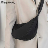 Weiyinxing Solid Color Chest Bag For Women Large Capacity Travel Crossbody Female Half Moon Belt Bag Ladies Daily Street Fanny Packs