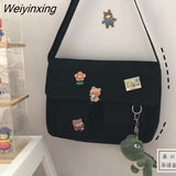 Weiyinxing Diagonal Crossbody Bags Youth Fashion Casual Ladies Handbag Shoulder Bag Solid Color Messenger Bags for Girl School Bags