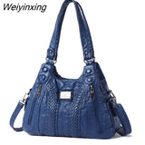 Weiyinxing Soft Washed Pu Leather Shoulder Crossbody Bag for Women 2023 Fashion Ladies Purses and Handbags Female Travel Totes Sac