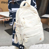 Weiyinxing Multifunction Waterproof Buckle Backpack Korean Style School Bag Student Shoulder Bag Teenage Girls Laptop Backpacks