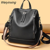 Weiyinxing Women Backpack Women's Leather Backpack Female School Backpack Women Shoulder Bag for Teenage Girls Travel Back Rucksack