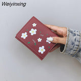 Weiyinxing Women Embroidery Short Wallet Female Large Capacity Coin Purse fold Card Holder Ladies Multifunction Fashion Purse