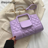 Weiyinxing Women's Vintage Chain Strap Crossbody Bags For Women Brand Totes Designer Trend Handbags And Purses Fashion Plaid Shoulder Bag