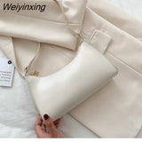 Weiyinxing Simple Female Daily Bag Casual PU Leather Sling Handbag Purse Women Elegant Chain Shoulder Crossbody Bag Shopping Bag