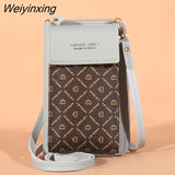 Weiyinxing Women Wallet Solid Color Small Shoulder Bag Multi-Function Letter Phone Money Wallets Pocket Bags Clutch Organizer Storage