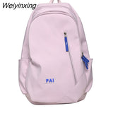 Weiyinxing Girl White Travel School Bag Fashion Cute Female College Backpack Women Nylon Laptop Book Bags Lady Student Backpack Cool