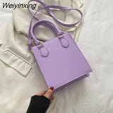 Weiyinxing Pu Leather Crossbody Bags For Women Fashion Designer Handbags Ladies Shoulder Bag Square Small Top Handle Bags