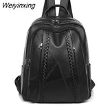 Weiyinxing High Quality Soft Leather Book School Bags For Teenage Girls Sac A Dos Travel Back pack The New Premium PU Women Backpack