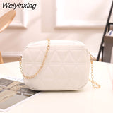 Weiyinxing Tassel Small Messenger Bag For Women Trend Lingge Embroidery Square Female Shoulder Bag Fashion Chain Ladies Crossbody Bags