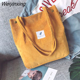 Weiyinxing for Women 2023 Corduroy Shoulder Bag Reusable Shopping Bags Casual Tote Female Handbag for A Certain Number of Dropshipping