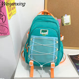 Weiyinxing Large Capacity Waterproof Nylon Women Backpack Female Multiple Pockets Mesh Travel Bag Kawaii Buckle Schoolbag for Girls