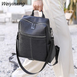 Weiyinxing Female Shoulder Bags Casual Travel Ladies Bagpack Mochilas School Bags New High capacity Women Soft Leather Backpacks