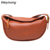 Weiyinxing Genuine Leather Shoulder Bags Fashion Luxury Brand Women Handbag Designers Wide Shoulder Strap Cowhide Female Messenger Bag
