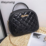 Weiyinxing Women Small Messenger Bag Women Lingge Embroidery Female Shoulder Bag Chain Ladies Phone Purse Casual Crossbody Bags