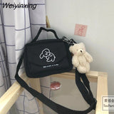 Weiyinxing Women's Messenger Bags Ladies Canvas Printed Cute Envelope Bag Lady Sweet Cartoon Student Shoulder Bag