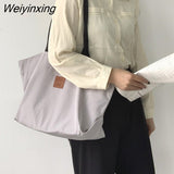 Weiyinxing Nylon Waterproof Canvas Bag Women's One Shoulder Large Capacity College Student Class Bag Handbag Women Tote Bag