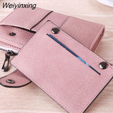Weiyinxing Women Wallet Simple Retro Rivets Short Wallet Coin Purse Card Holders Handbag for Girls Purse Small Wallet Ladies Bolsa Feminina