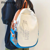 Weiyinxing Fashion Letter Printing Waterproof Nylon Women Backpack Female Large Capacity Cool Travel Bag Teenage Girls Preppy Schoolbag