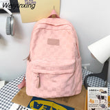 Weiyinxing Product Fashion Schoolgirl Plaid Style Backpack Korean Japanese Handiness Schoolbag Nylon Waterproof Travel Pack Bag