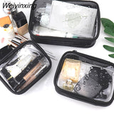 Weiyinxing Cosmetics Bag Women Makeup Organizer Travel Handbag Zipper Clear Beauty Wash Bath Toiletry Waterproof Bags Kit