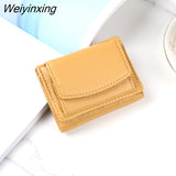 Weiyinxing Women Wallets Short Simple Tri-fold Purses Ladies Multi-card Bags Large-capacity Anti-theft Brush Purse Famale Mini Coin Bag