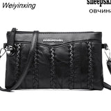 Weiyinxing Women's Black Shoulder Bag Leather Women Handbag High Quality Clutch Bag Small Women Messenger Bag Wallet Phone Bag