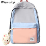 Weiyinxing Female Travel Book Bag Lady Nylon College Kawaii Backpack Women Cute Leisure School Bag Cool Girl Laptop Backpack Fashion