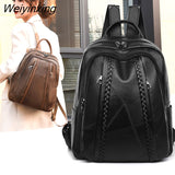 Weiyinxing High Quality Soft Leather Book School Bags For Teenage Girls Sac A Dos Travel Back pack The New Premium PU Women Backpack