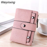 Weiyinxing Women Wallet Simple Retro Rivets Short Wallet Coin Purse Card Holders Handbag for Girls Purse Small Wallet Ladies Bolsa Feminina