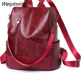 Weiyinxing Girls High Quality Leisure Shoulder Bag Sac A Dos Vintage Backpack Female Leather Bag Women's Backpack Fashion School Bag